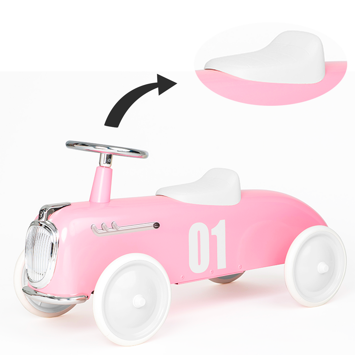 Kunststoffsitz für Roadster Hellrosa