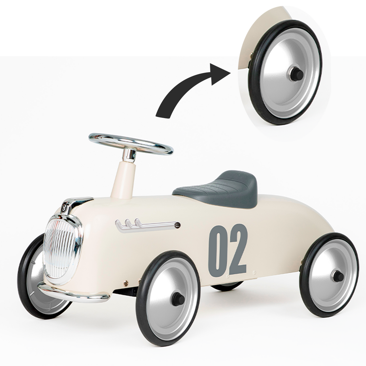Rad Silber für Roadster Ivory White