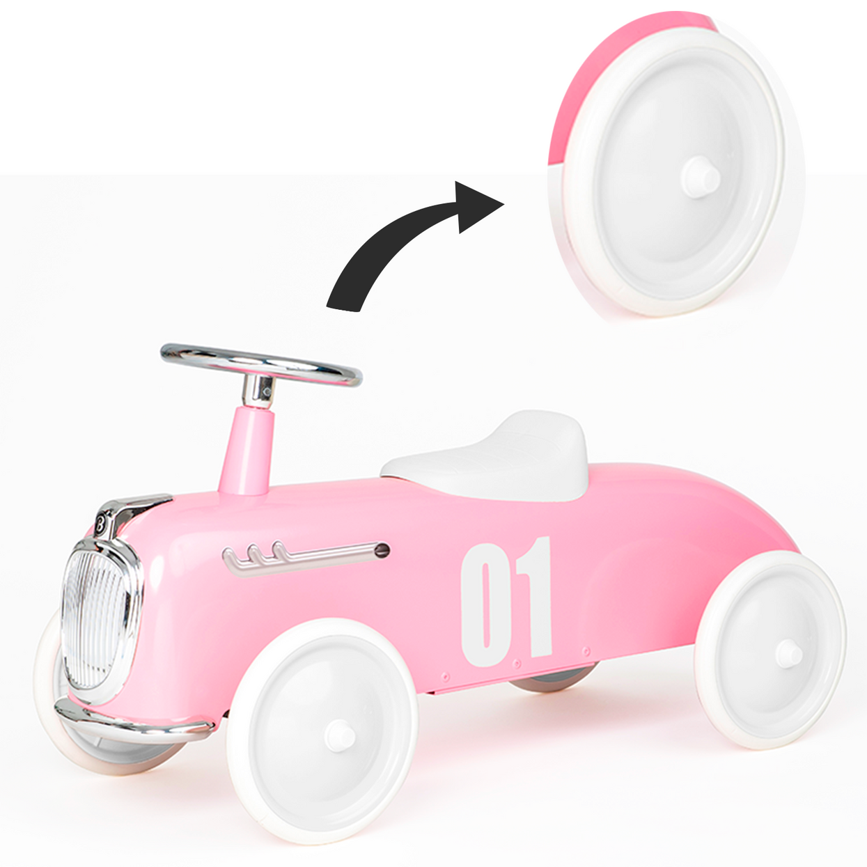 Llanta blanca para Roadster Rosa Claro