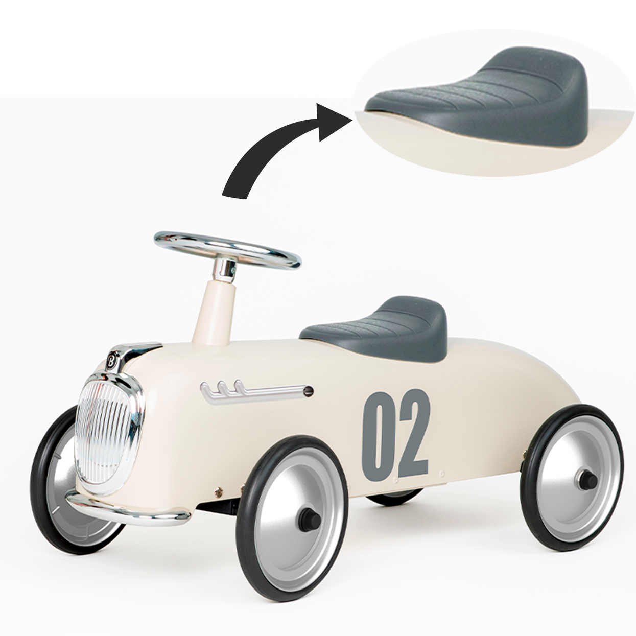 Kunststoffsitz für Roadster Ivory White