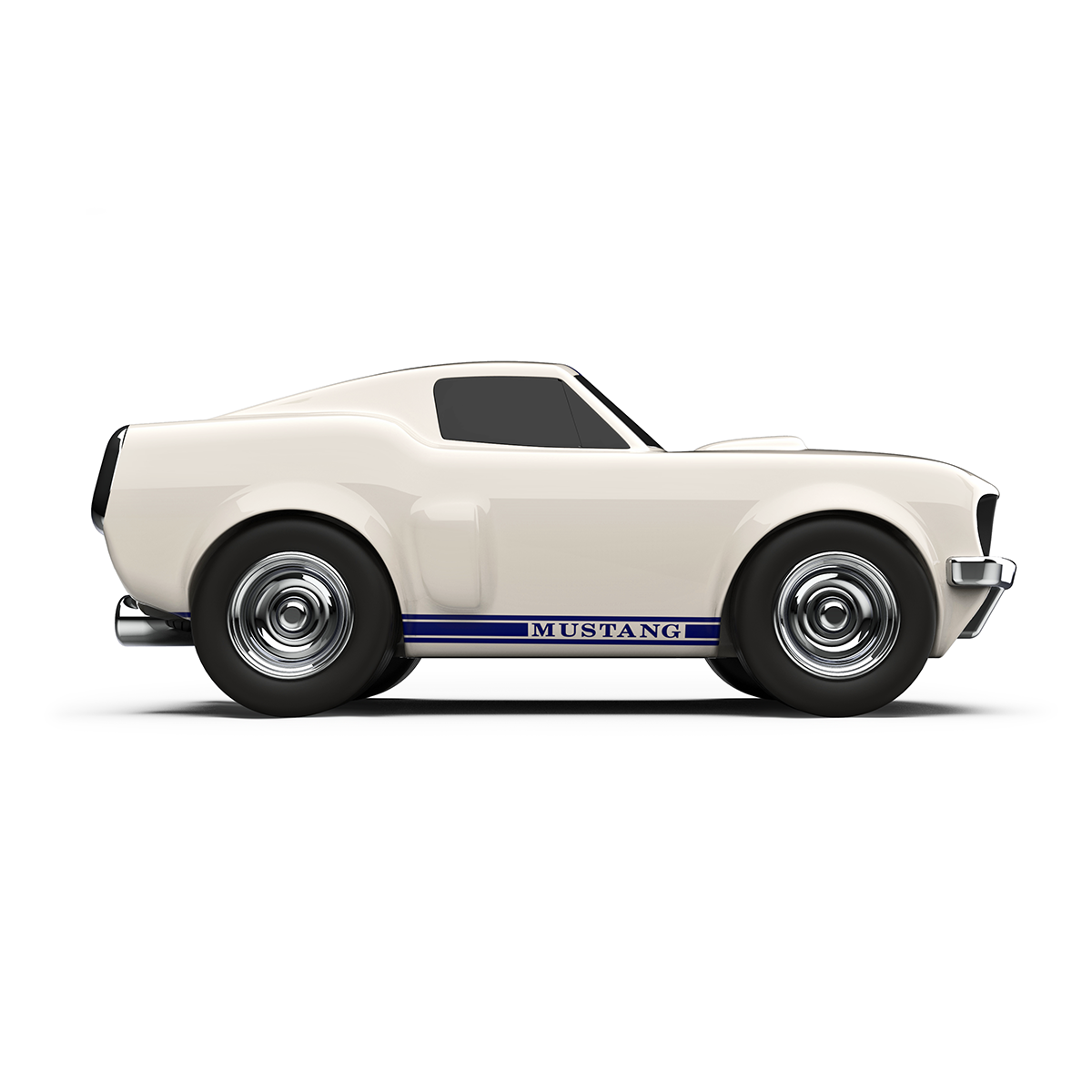 Racing Car Ford Mustang Blanco Marfil
