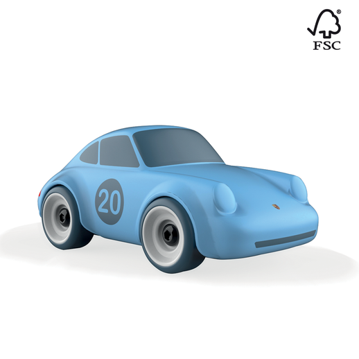 Voiture jouet en bois FSC enfant Porsche 911 Bleue