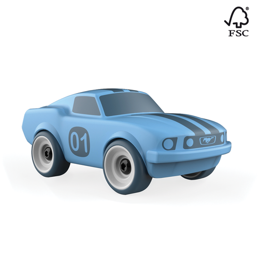 Voiture en bois  FSC Ford Mustang Bleue