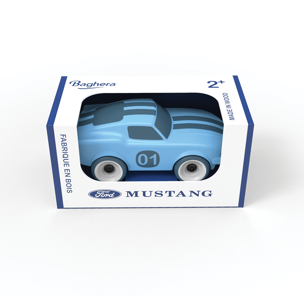 Voiture en bois  FSC Ford Mustang Bleue