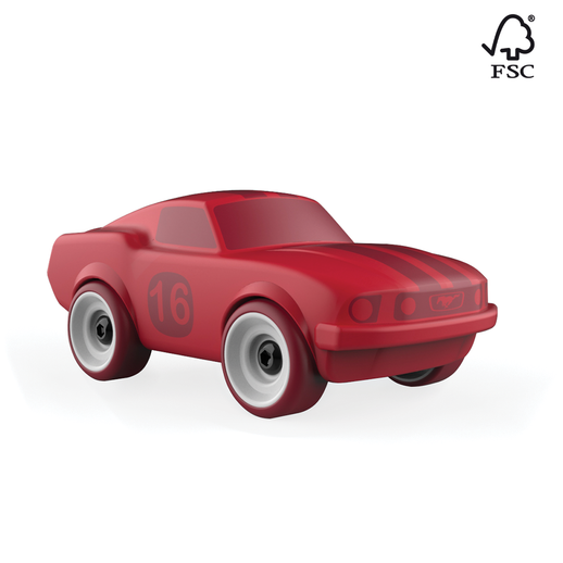 Voiture en bois FSC Ford Mustang Rouge
