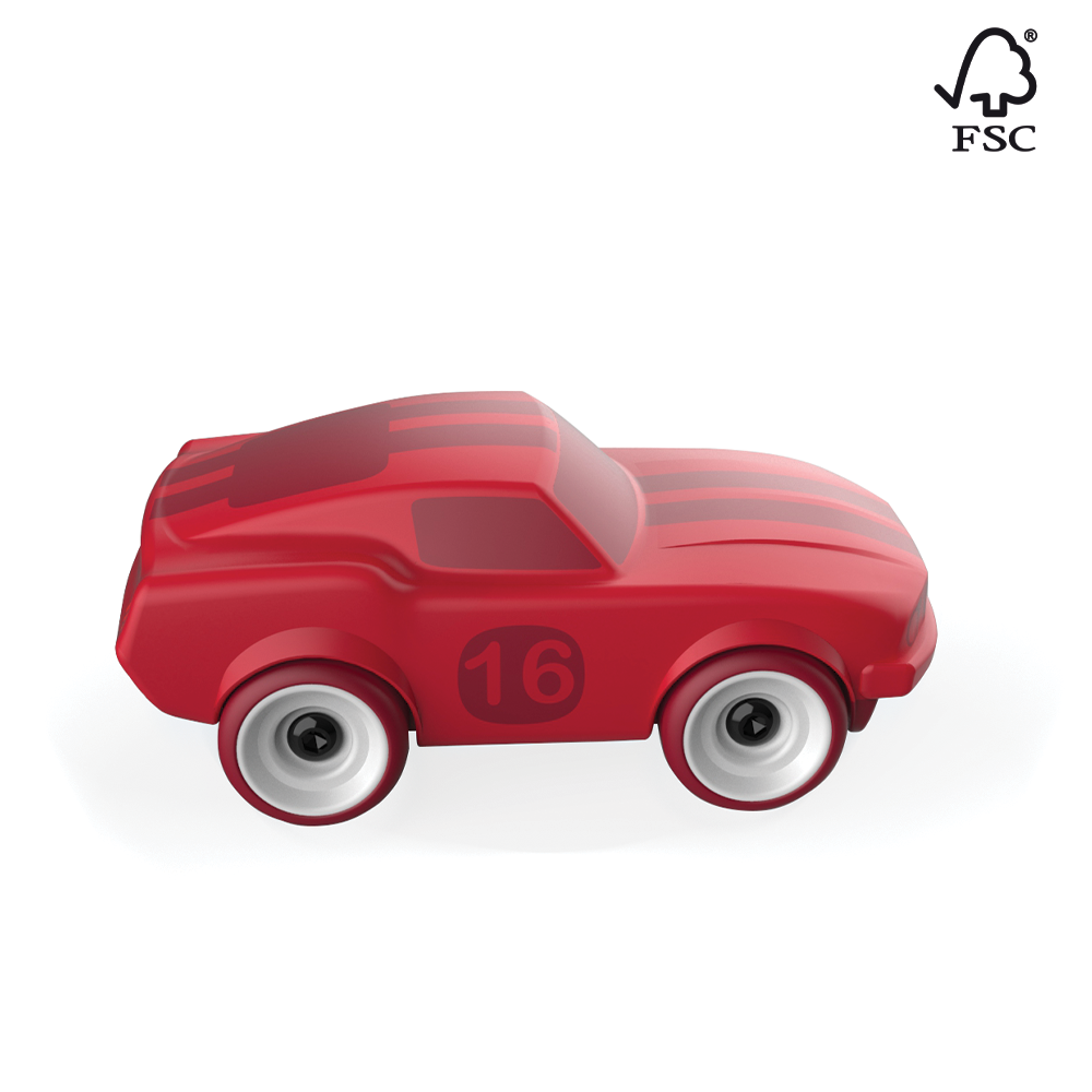 Voiture en bois FSC Ford Mustang Rouge