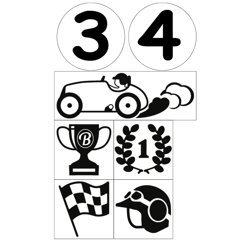 4 planches de 246 stickers (blancs et noirs)