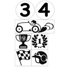 4 planches de 246 stickers (blancs et noirs)